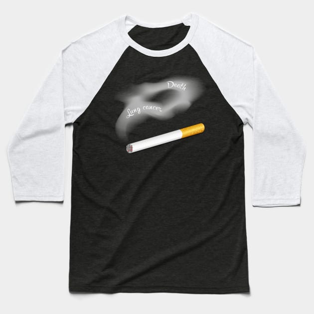 Lung cancer poster Cigarette Baseball T-Shirt by designbek